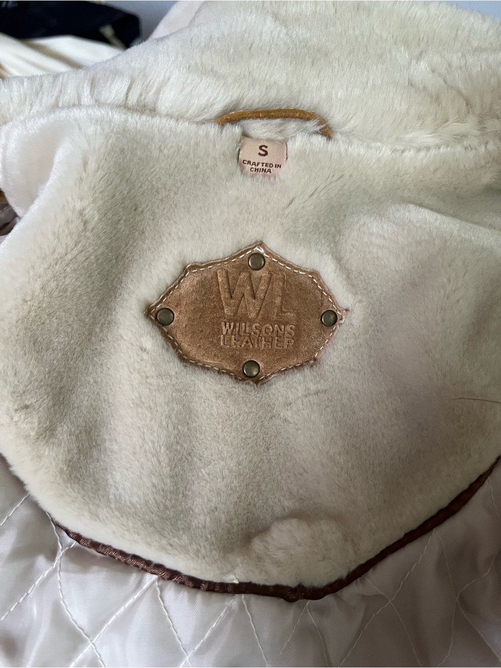 Wilsons Leather Tan Suede Shearling-Lined Jacket - Picture 6 of 8